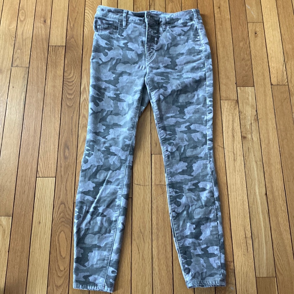 Anthropologie velour camo pants!
